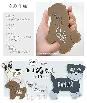 Amazon.co.jp: [名札屋本舗]『ワオン！』と目を引く！犬 表札